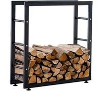 CLP Porte-bûches pour bois de cheminée Keri V2 , Noir /25x80x100 cm Noir G