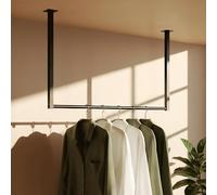 CLP Porte-manteau Fenton I Porte-manteau pour montage au plafond I Barre de penderie en métal I pour l'entrée, la garde-robe et la chambre à coucher, Taille:80x60 cm
