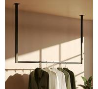 CLP Porte-manteau Fenton I Porte-manteau pour montage au plafond I Barre de penderie en métal I pour l'entrée, la garde-robe et la chambre ŕ coucher, Taille:100x80 cm