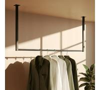 CLP Porte-manteau Fenton I Porte-manteau pour montage au plafond I Barre de penderie en métal I pour l'entrée, la garde-robe et la chambre ŕ coucher, Taille:100x60 cm