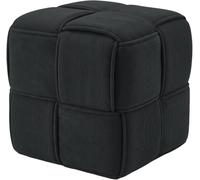 CLP Pouf Forinta en Velours côtelé, Design Moderne carré, Tabouret Confortable, Repose-Pieds et Cube d'assise Salon, Chambre | Couleur Gris foncé