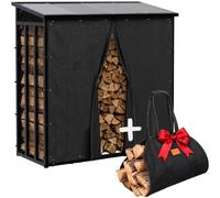 CLP Rangee a Bois Redford 189x71x187 cm Acier Exterieur, bache 600D Polyester, Sac a Bois Offert Taille 180 cm