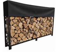 CLP Rangee de Bois extérieur 200x25x115 cm Meriden, Acier galvanisé, Housse 600D Polyester, pour Bois de Chauffage, Usage intérieur et extérieur Taille 180 cm