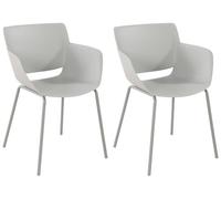 CLP Set de 2 chaises Alpena I Chaise d'extérieur Absolument résistante aux intempéries et aux UV I, Couleur:Gris Clair