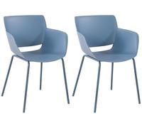 CLP Set de 2 chaises Alpena I Chaise d'extérieur Absolument résistante aux intempéries et aux UV I, Couleur:Bleu