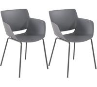 CLP Set de 2 chaises Alpena I Chaise d'extérieur Absolument résistante aux intempéries et aux UV I | Couleur Gris foncé