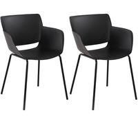 CLP Set de 2 chaises Alpena I Chaise d'extérieur Absolument résistante aux intempéries et aux UV I, Couleur:Noir