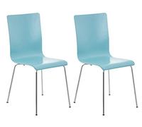 Lot de 2 chaise de conference clp interieur non pliable en bois H. 87 cm bleu