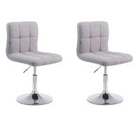 CLP Set de 2 Chaises lounge Palma V2 - Rembourrés en Tissu - Chaises Hautes Pivotantes avec Hauteur Réglable - Support en Métal, Couleur:gris