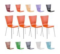 CLP Set de 4 chaises AARON empilables, siège ergonomique en bois