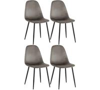 CLP Set de 4 chaises de Salle à Manger Napier, chaises de Cuisine Confortables rembourrées, avec Dossier, supportent jusqu'à 150 kg | Couleur Anthracite Matériel Velours