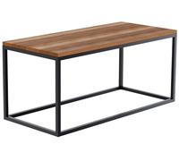 CLP Table Basse Manteo en chêne, Table de Salon avec Structure métallique revêtue par Poudre, Protections pour Le Sol et Design Moderne, Taille:100x45x50 cm