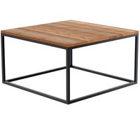 CLP Table Basse Manteo en chêne, Table de Salon avec Structure métallique revêtue par Poudre, Protections pour Le Sol et Design Moderne | Taille 80x80x45 cm