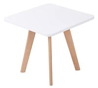 CLP Table D'Appoint Angulaire Almeria Style Scandinave I Table Basse avec Plateau Carré en MDF I Pieds en Bois De Hêtre | Couleur Blanc Couleur du Cadre Natura (carrée)