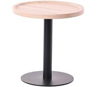 CLP Table d'appoint Aspen I Table Basse avec Plateau en Bois I Table de Salon avec Structure en métal Noir Mat, Couleur:chêne, Taille:M