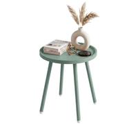 CLP Table d'appoint de Jardin Busan Ø 40 cm, Petite Table extérieure résistante aux intempéries, Plateau Rond polypropylène Anti-UV, Acier, Couleur: Olive