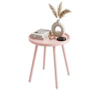 CLP Table d'appoint de Jardin Busan Ø 40 cm, Petite Table extérieure résistante aux intempéries, Plateau Rond polypropylène Anti-UV, Acier, Couleur: Rose