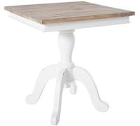 CLP Table d'appoint Goa I Table Basse avec Plateau en Bois Massif I Table en Bois pour Le Salon et Table Basse au Design Shabby Chic | Couleur Nature/Blanc Taille 50 cm