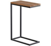 CLP Table d'appoint Manteo en chêne, Table de Chevet carrée, Table de Salon avec Structure métallique revêtue par Poudre, Taille:46x25x63 cm