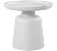 CLP Table d'appoint Ronde Ø 49 cm Nikko, Table Basse en Plastique résistant aux intempéries avec Rebord, intérieur et extérieur, Max 40 kg | Couleur Blanc