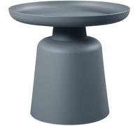 CLP Table d'appoint Ronde Ø 49 cm Nikko, Table Basse en Plastique résistant aux intempéries avec Rebord, intérieur et extérieur, Max 40 kg | Couleur Anthracite