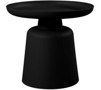 CLP Table d'appoint Ronde Ø 49 cm Nikko, Table Basse en Plastique résistant aux intempéries avec Rebord, intérieur et extérieur, Max 40 kg | Couleur Noir