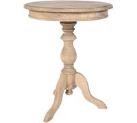 CLP Table d'appoint Wiva en Bois Rond, Table de Salon de 50 cm de diamètre pour Salle de séjour et Salle à Manger, Bois de Mindi, Couleur:Nature