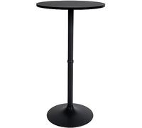 CLP Table De Bar Ronde en Bois avec Pied en Aluminium - Mange Debout Ø 60 cm et Hauteur 110 cm, Couleur: Noir/Noir