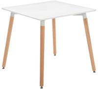 CLP Table De Cuisine Viborg I Table De Salle À Manger Au Design Scandinave pour Le Salon avec Plateau en MDF I Structure en Hêtre, Couleur:Blanc, Taille:80 cm