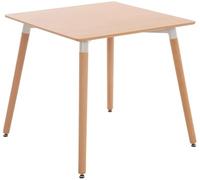 CLP Table De Cuisine Viborg I Table De Salle À Manger Au Design Scandinave pour Le Salon avec Plateau en MDF I Structure en Hêtre, Couleur:Nature, Taille:80 cm
