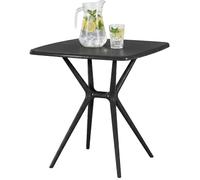 CLP Table de Jardin Becky Carree, Stable et resistante aux intemperies, Table bistrot 72 x 72 cm, Polypropylene Anti UV, Couleur:Noir