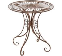 CLP Table de Jardin en Fer forgé Hari I Table de terrasse au Style Antique I Table Jardin en Fer avec Un Diamčtre de Ř 70 cm, Couleur:Marron Antique