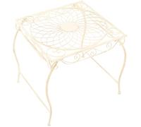 CLP Table de Jardin en Fer Zarina, Table d appoint Romantique Style Art Nouveau, pour Jardin, terrasse et Balcon, avec Patins de Protection | Couleur crème Antique
