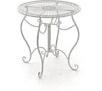 CLP Table de jardin ronde en fer forgé INDRA, faite à la main dans un style nostalgique, diamètre Ø 70 cm, 6 couleurs au choix72