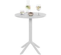 CLP Table de Jardin Ronde Lacota 60 cm, en Plastique résistant aux intempéries et UV, idéale pour Balcon et terrasse, 2 à 4 Personnes | Couleur Blanc