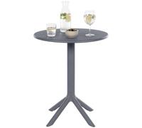 CLP Table de Jardin Ronde Lacota 60 cm, en Plastique résistant aux intempéries et UV, idéale pour Balcon et terrasse, 2 à 4 Personnes | Couleur Anthracite