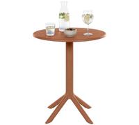 CLP Table de Jardin Ronde Lacota 60 cm, en Plastique résistant aux intempéries et UV, idéale pour Balcon et terrasse, 2 à 4 Personnes | Couleur Terracotta