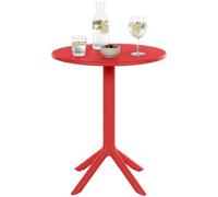 CLP Table de Jardin Ronde Lacota 60 cm, en Plastique résistant aux intempéries et UV, idéale pour Balcon et terrasse, 2 à 4 Personnes | Couleur Rouge