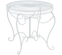 CLP Table de Jardin Ronde Style Art Nouveau Sheela, Table en Metal en Fer thermolaque, resistante aux intemperies, Couleur:Blanc
