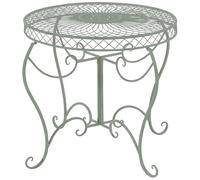 CLP Table de Jardin Ronde Style Art Nouveau Sheela, Table en Metal en Fer thermolaque, resistante aux intemperies, Couleur:Vert Antique