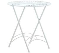 CLP Table De Jardin Ronde Tegal en Fer I Table De Terrasse Diamètre 71 cm I Table D'Extérieur Solide Et Résistante, Couleur:Blanc