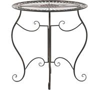 CLP Table de jardin ronde Indra - fer forgé, style nostalgique Ø 70 cm - 6 couleurs au choix