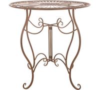 CLP Table en Fer Indra | Table en métal au Design nostalgique pour Le Jardin, Le Balcon | Table de bistrot Ronde résistante aux intempéries, Facile d'entretien | Couleur Marron Antique