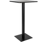 CLP Table Haute Carrée 60 cm Sharon, Table de Bar Carrée avec Structure Métallique en Acier Revêtu de Poudre | Couleur Noir/Noir