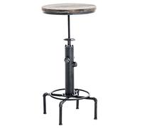 CLP Table Haute de Bar Lumos I Table Ronde Style Mange-Debout Design Industriel I Table de Bistro Plateau en Bois Support en Métal I Hauteur Rég, Couleur:Argent Antique