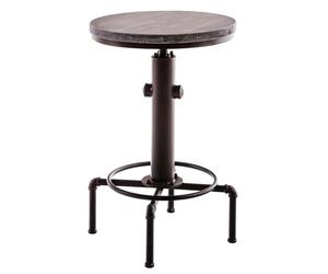 CLP Table Haute de Bar Lumos I Table Ronde Style Mange-Debout Design Industriel I Table de Bistro Plateau en Bois Support en Métal I Hauteur Rég | Couleur Bronze