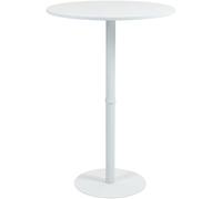 CLP Table Haute Hereford Ronde I Table métallique avec Plateau Rond en Bois I Table de bistrot Stable, Couleur:Blanc/Blanc, Taille:75 cm
