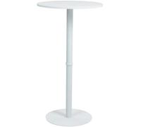 CLP Table Haute Hereford Ronde I Table métallique avec Plateau Rond en Bois I Table de bistrot Stable, Couleur:Blanc/Blanc, Taille:60 cm