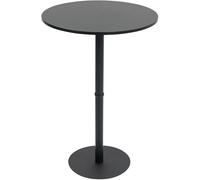 CLP Table Haute Hereford Ronde I Table métallique avec Plateau Rond en Bois I Table de bistrot Stable, Couleur:Noir/Noir, Taille:75 cm