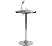 CLP Table Haute Lamoni Ronde 60cm, reglable en Hauteur sans palier, pivotante 360°, Table Bar & Bistro, Pied Metal Stable, Protection Sol, Couleur:Noir, Forme:Rond